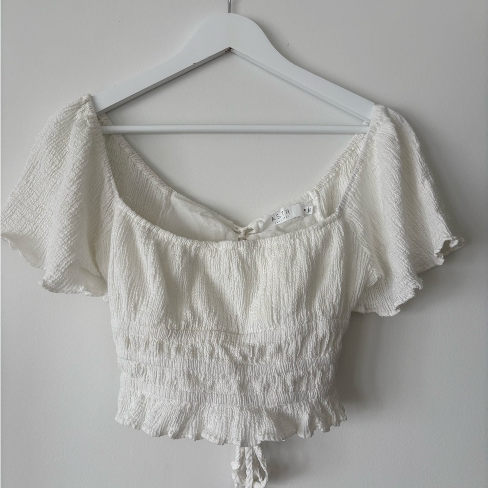 White Smocked Women's Top